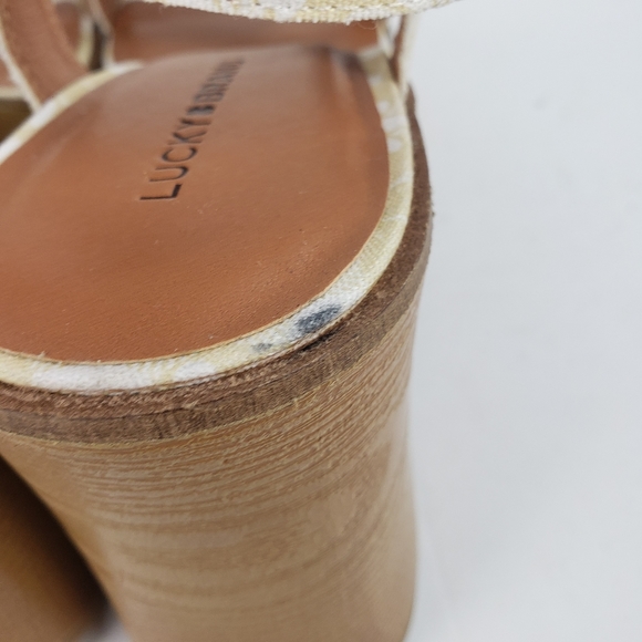 Lucky Brand Demmia Platform Wedge Sandal In Buttered Yellow Size 11 - Picture 4 of 10